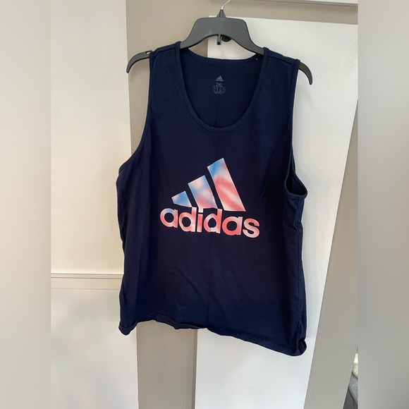 ***ADIDAS MENS NAVY BLUE LOGO TANK SIZE XXL - Picture 3 of 6